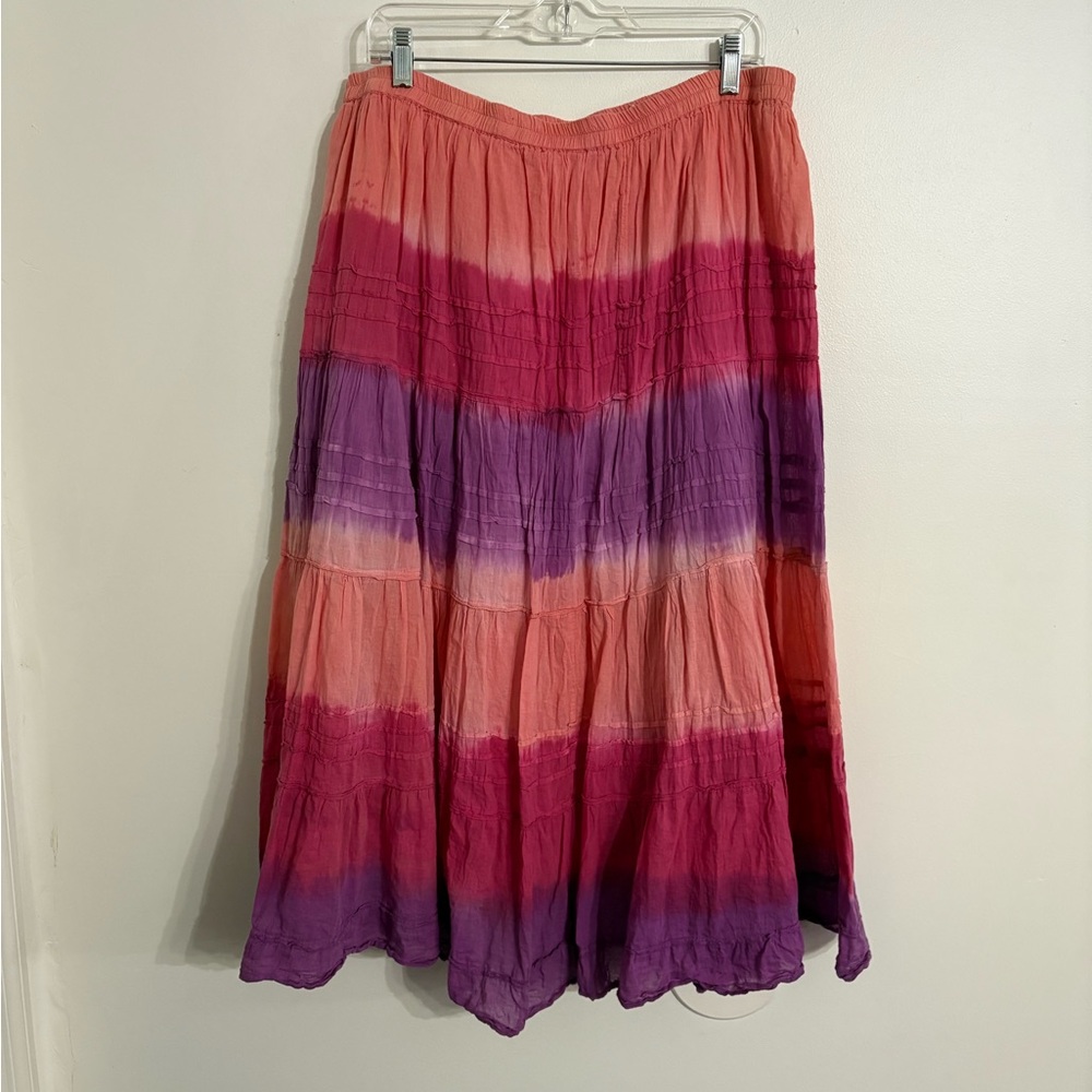 Allison Brittney bohemian-style tiered ombré skirt Size XLARGE